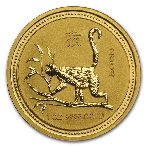 2004 Australia 1 oz Gold Lunar Monkey BU (Series I) 2004 Australia 1 oz Gold Lunar Monkey BU (Series I)